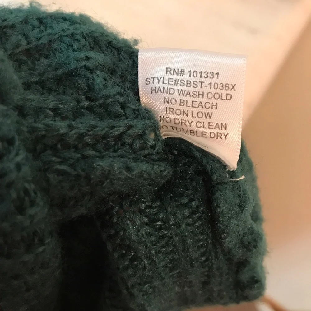 Charlotte Russe Cardigan Sweater Open Front Thick Knit Teal Pockets Medium - Picture 10 of 10